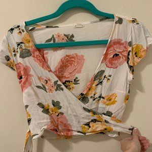 Floral wrap top